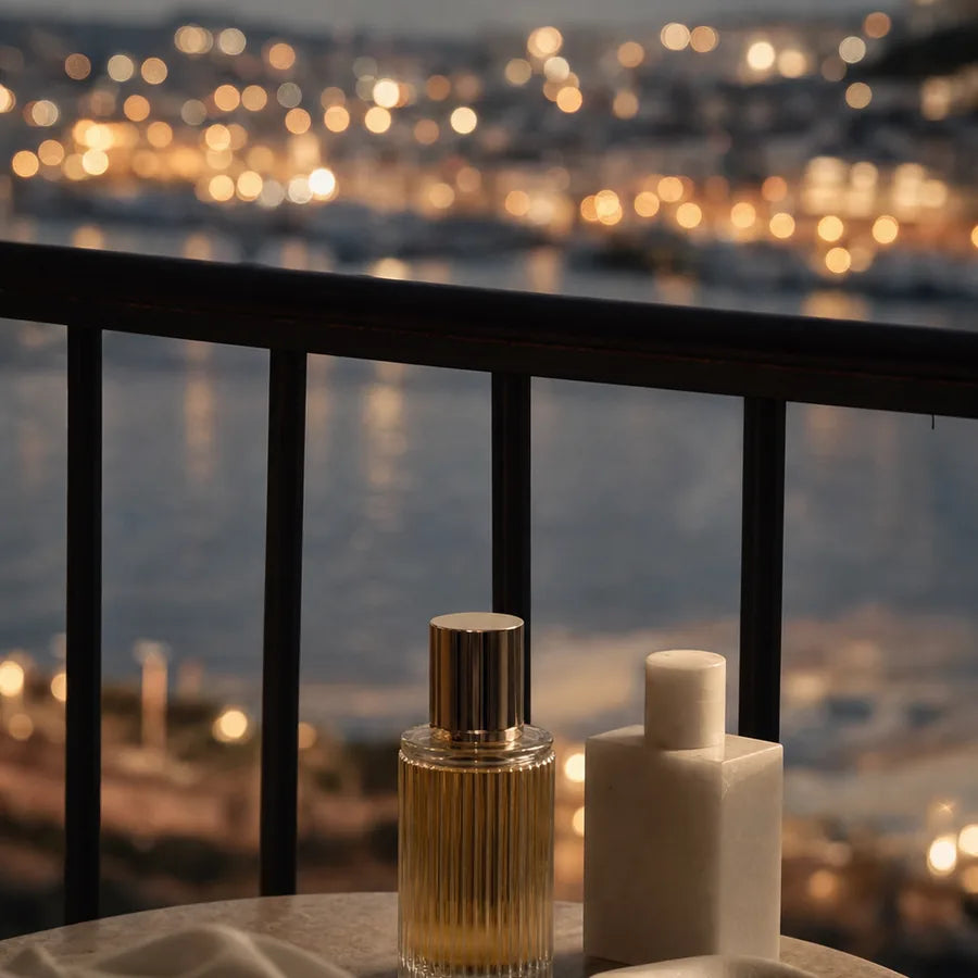 Harbour lights after dark