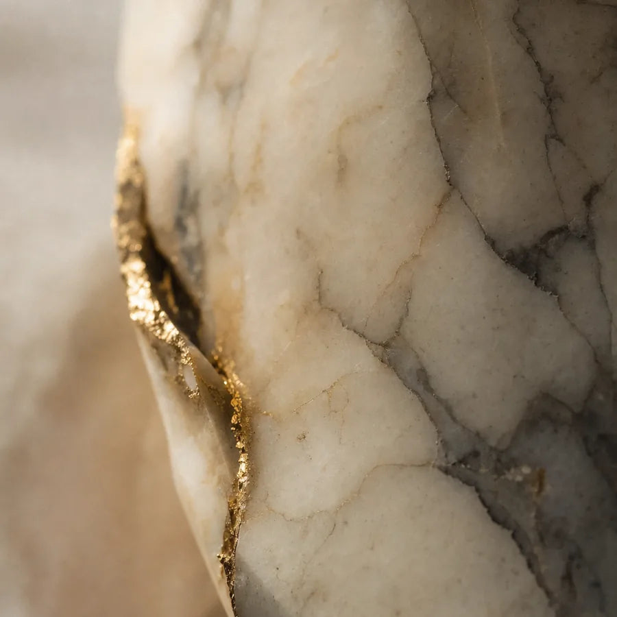 Veined cream marble